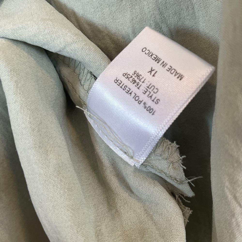 Oddi Sage Green Bubble Sleeve Blouse Boatneck Drapey Womens Size 1X - Picture 4 of 7